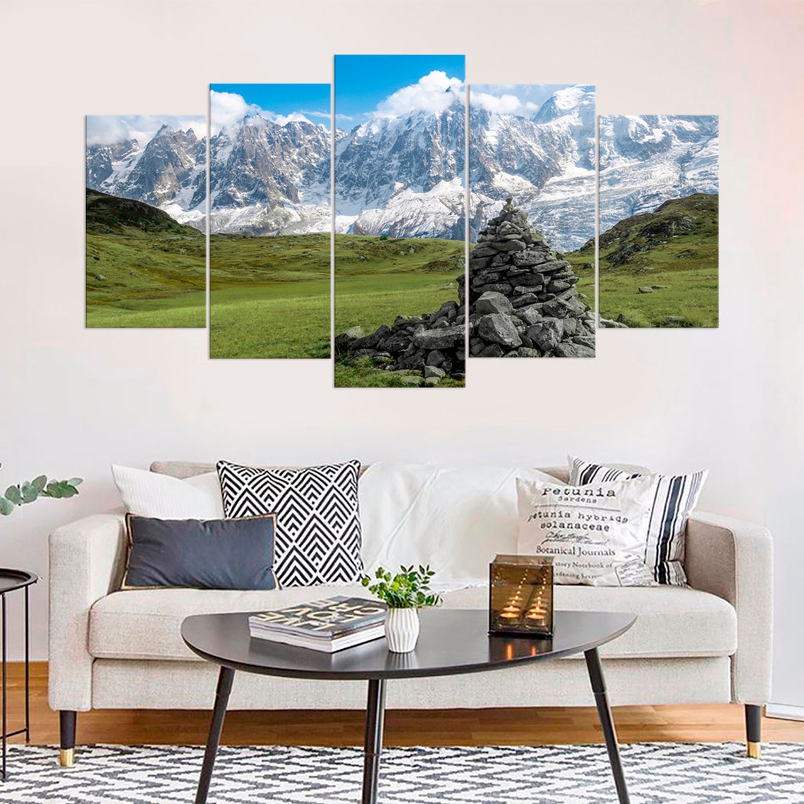 Meadows In The Mountains Alps Canvas Wall Art