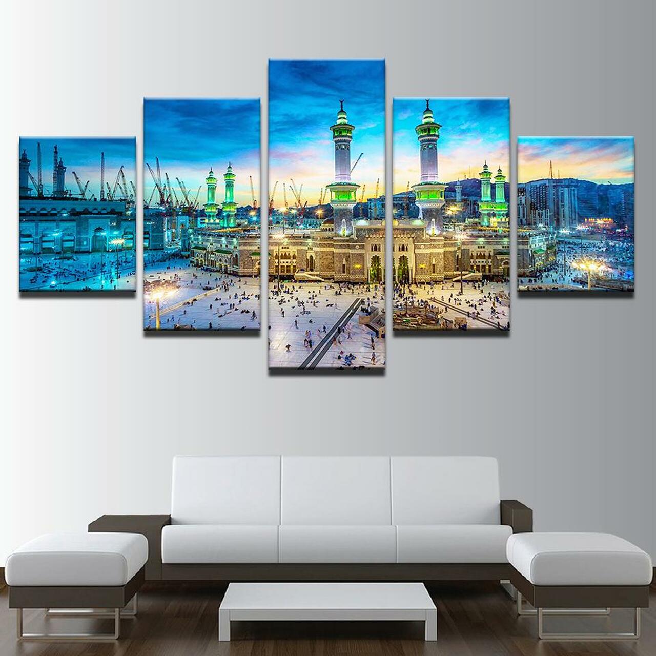 Mecca At Night Canvas Wall Art