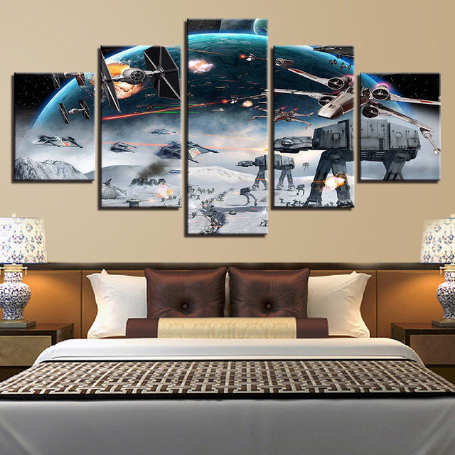 Millennium Falcon X-Wing Star Wars Canvas Wall Art