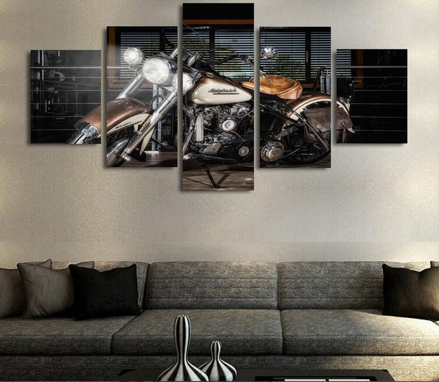 Motorcycle Chopper Canvas Wall Art