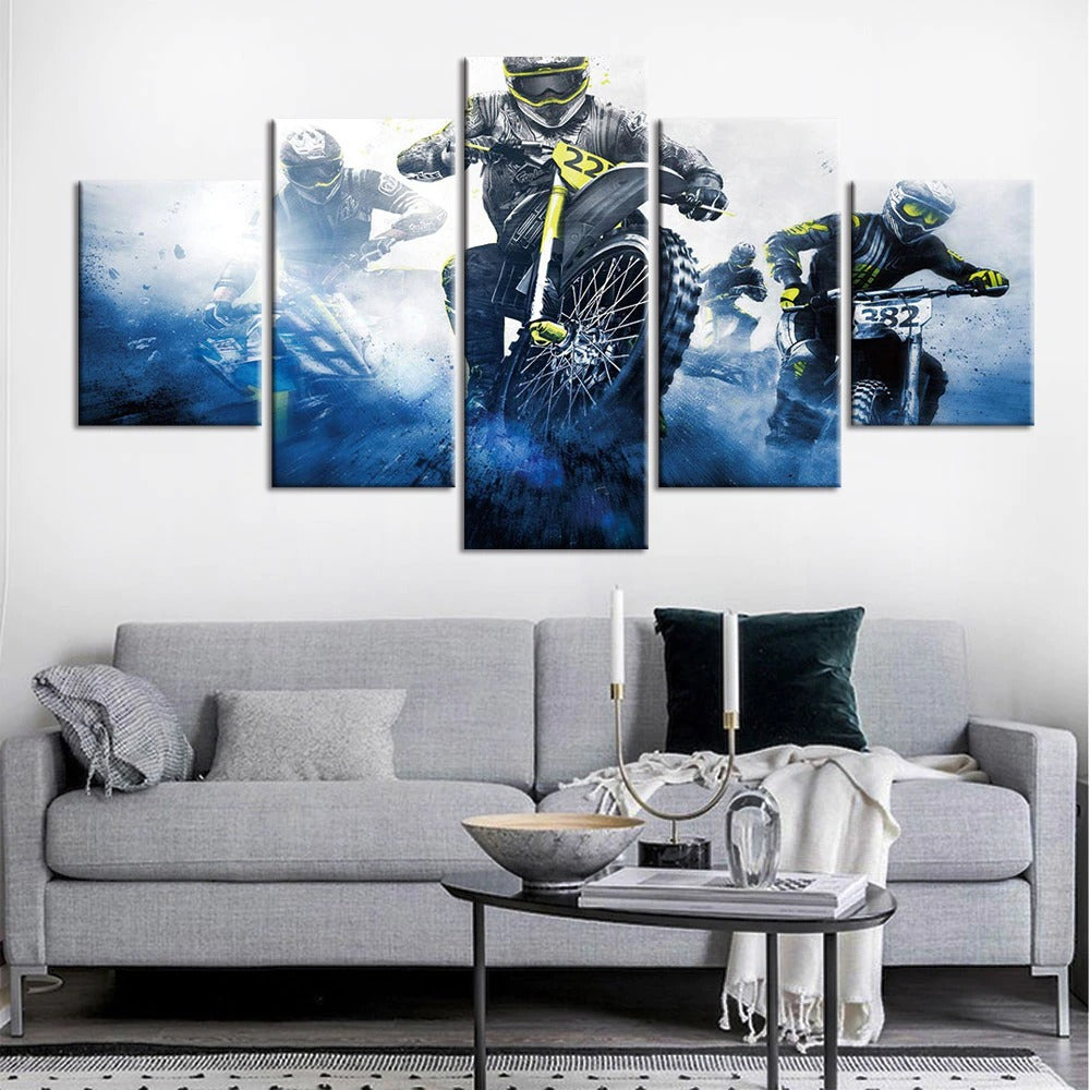 Motorcycle Racing Canvas Wall Art