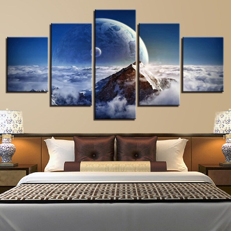 Mountain And The Moon Canvas Wall Art Mountain And The Moon Canvas Wall Art