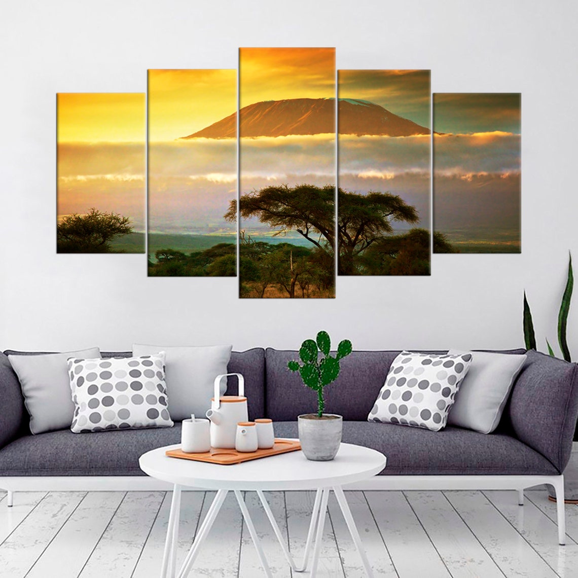 Mountain Kilimanjaro Landscape Sunrise Canvas Wall Art