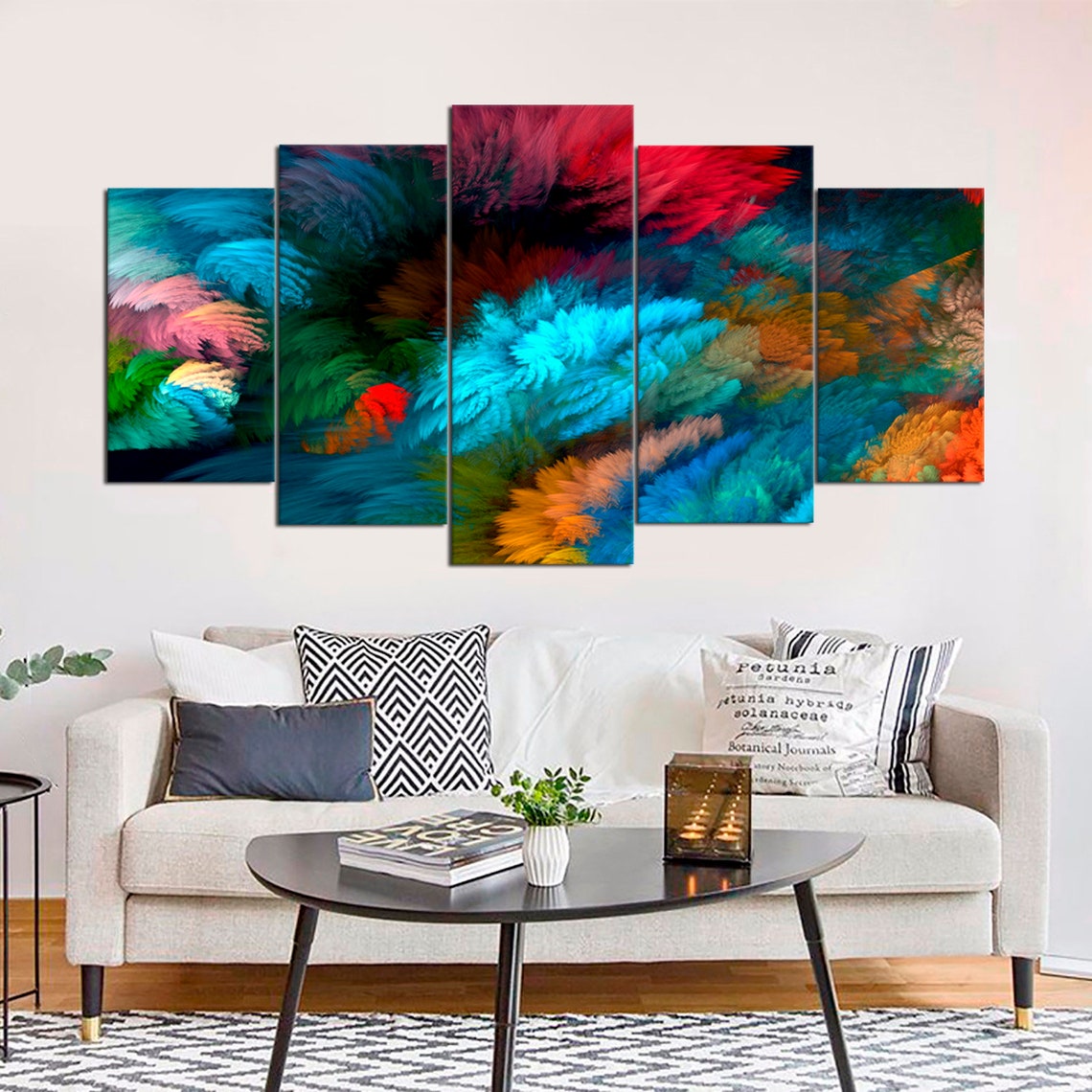 Multicolored Floral Vivid Abstract Canvas Wall Art