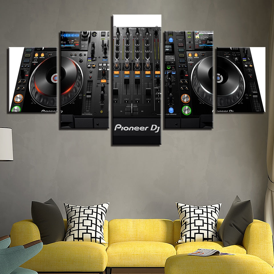 Music Dj Console Instrument Mixer Canvas Wall Art