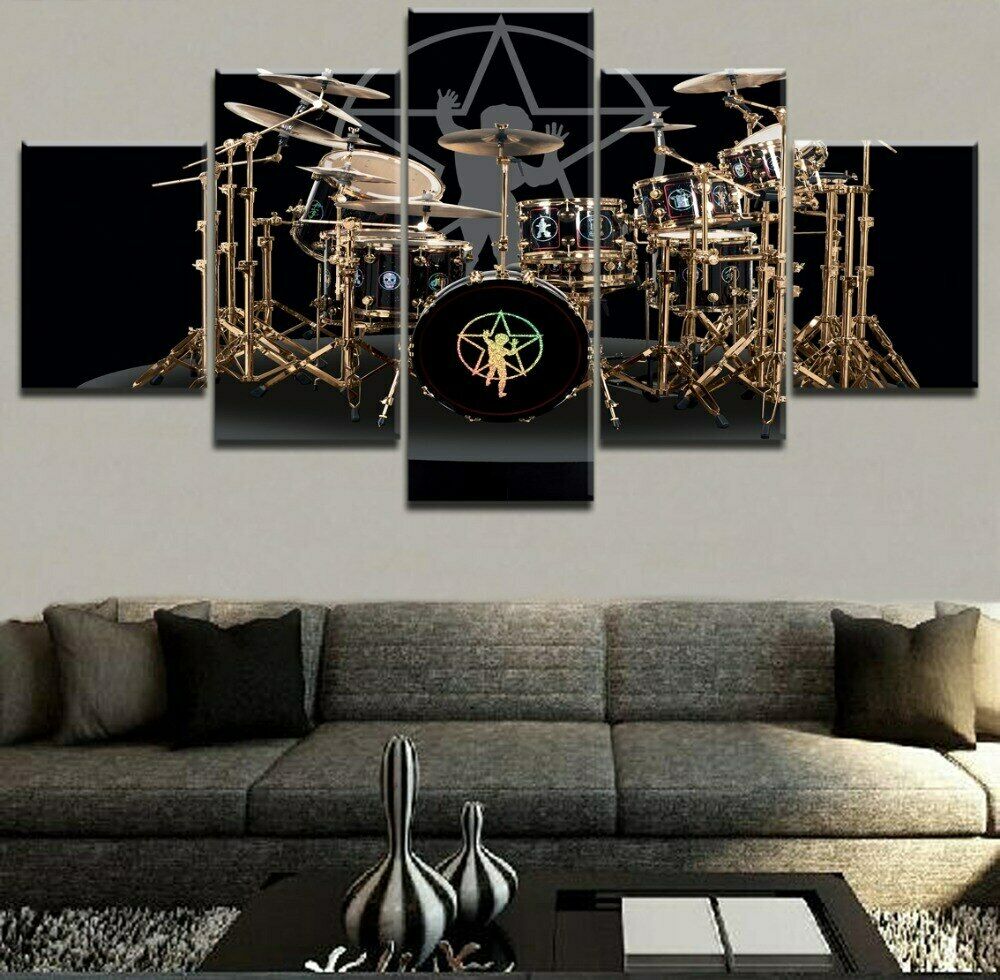 Music Instrument Drums Canvas Wall Art