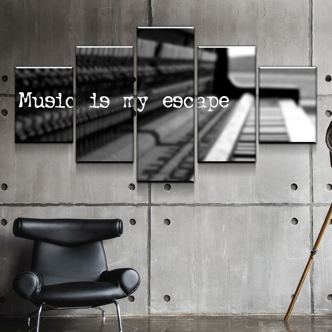 Music Is My Escape-Quote Canvas Wall Art