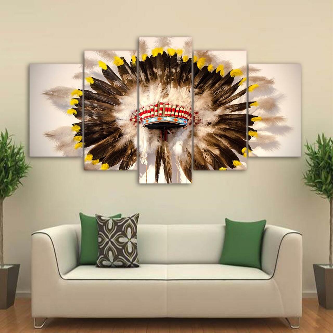 Native American Crown Canvas Wall Art