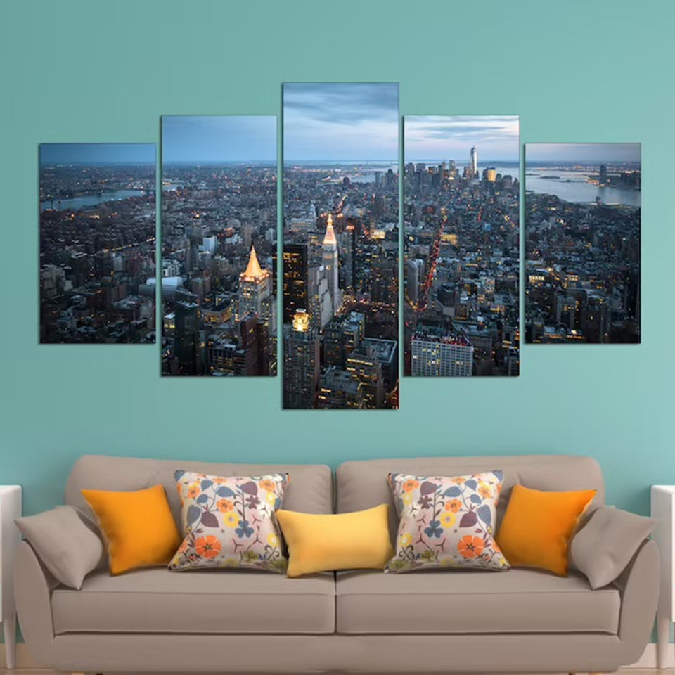 New York Manhattan City Canvas Wall Art