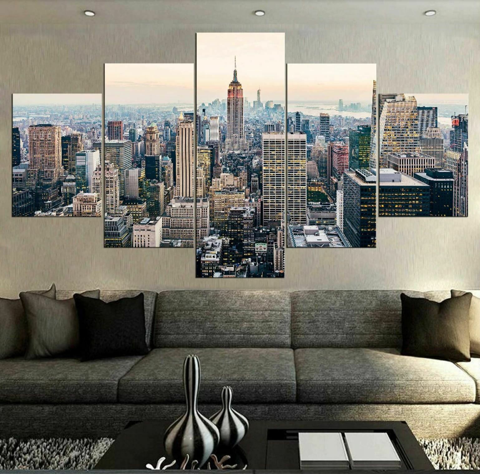 New York Modern City Skyview Canvas Wall Art