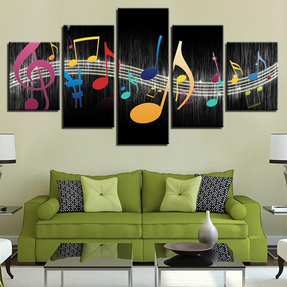 Note Musical Partition Canvas Wall Art