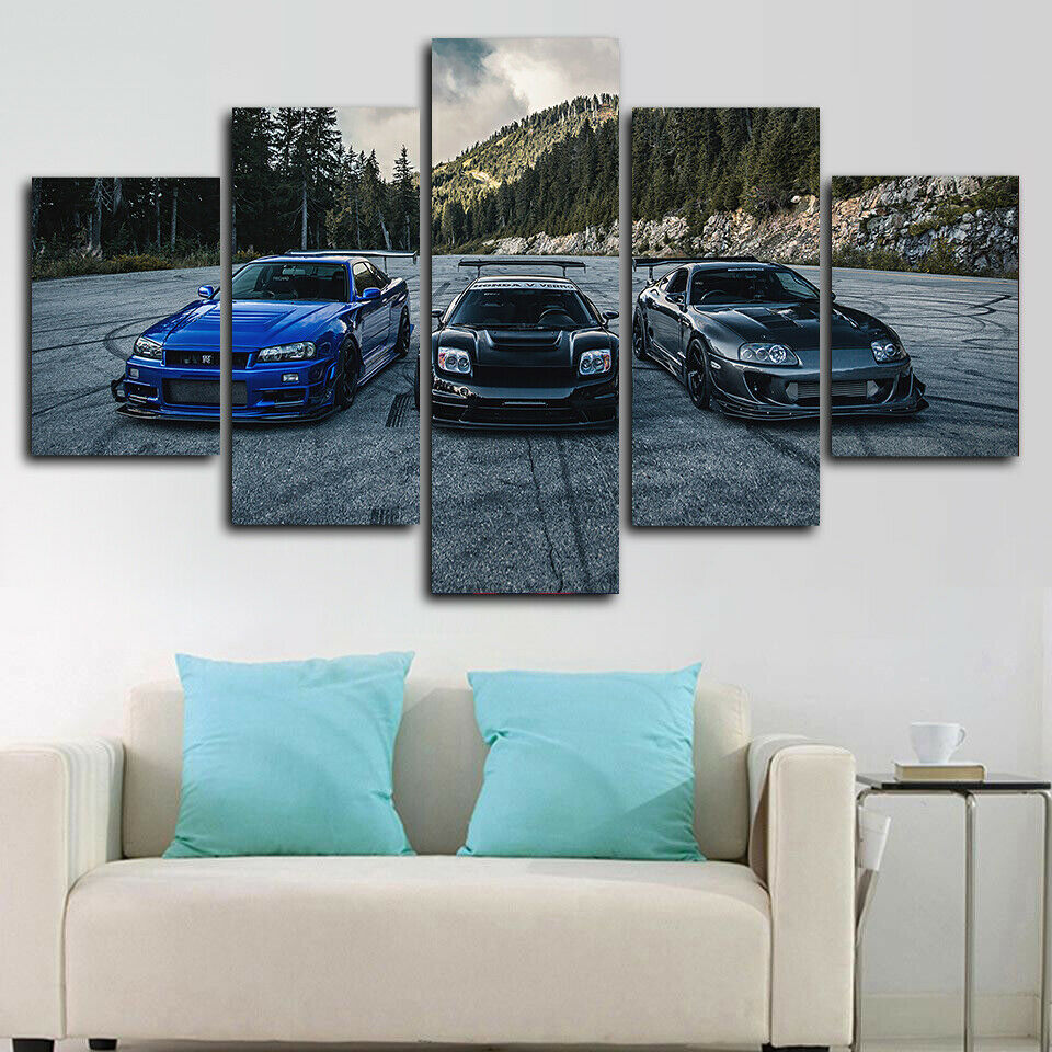 Nsx Vs Skyline R34 Vs Supra Canvas Wall Art