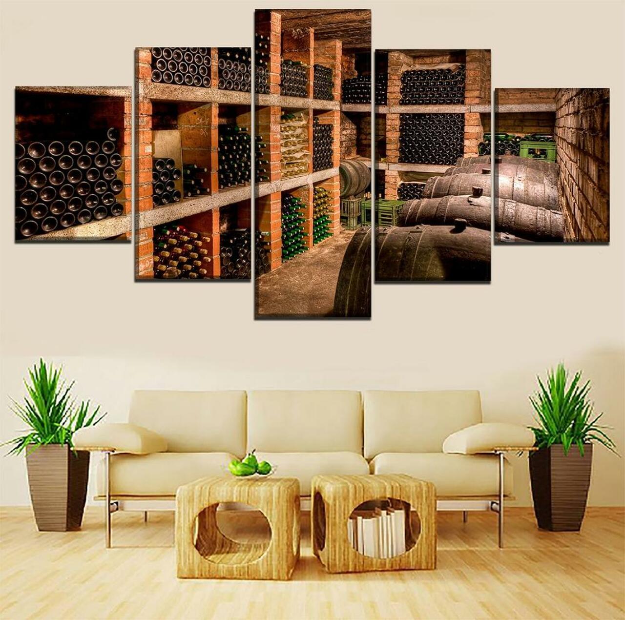 Oak Barrels Canvas Wall Art