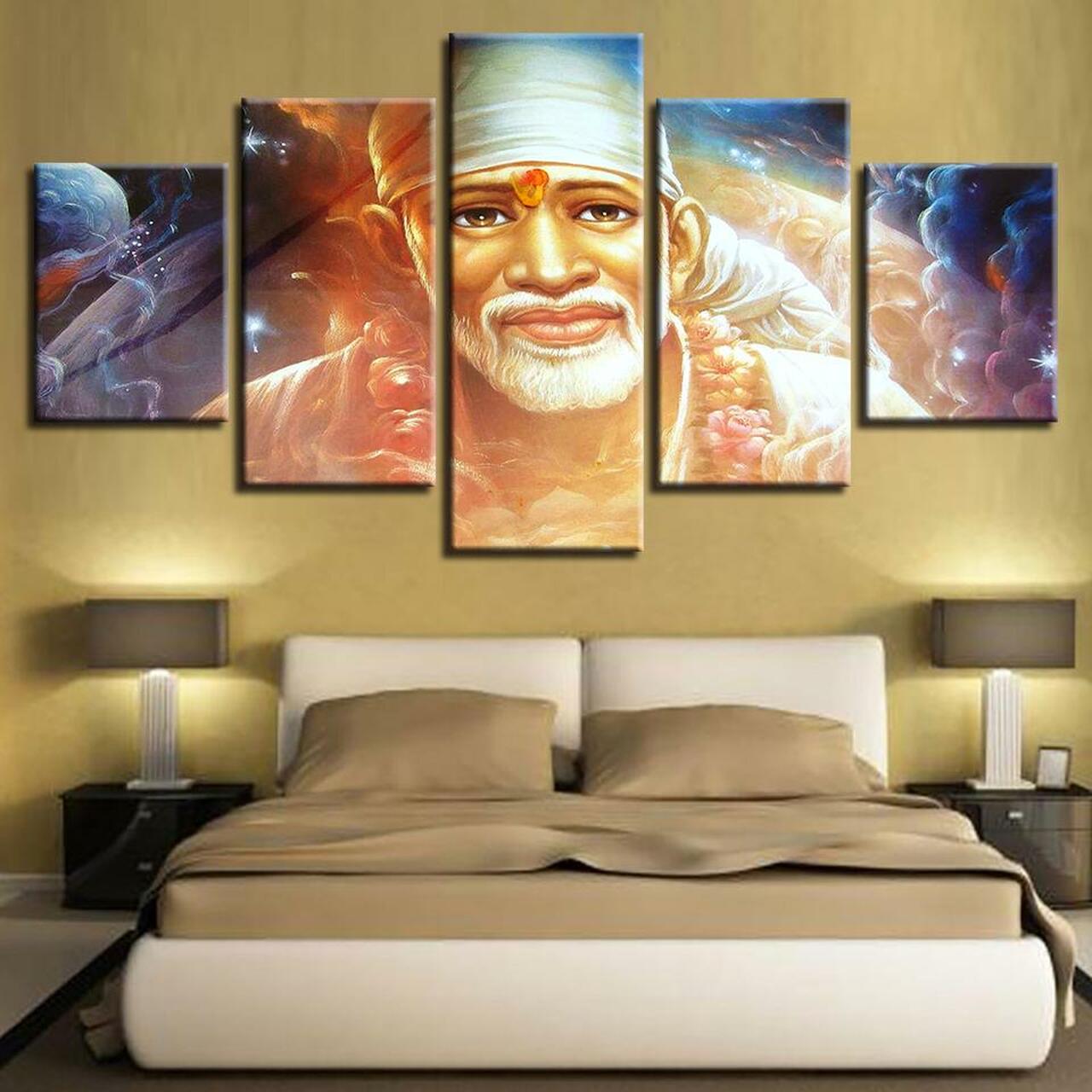 Om Sai Ram Sai Baba Canvas Wall Art