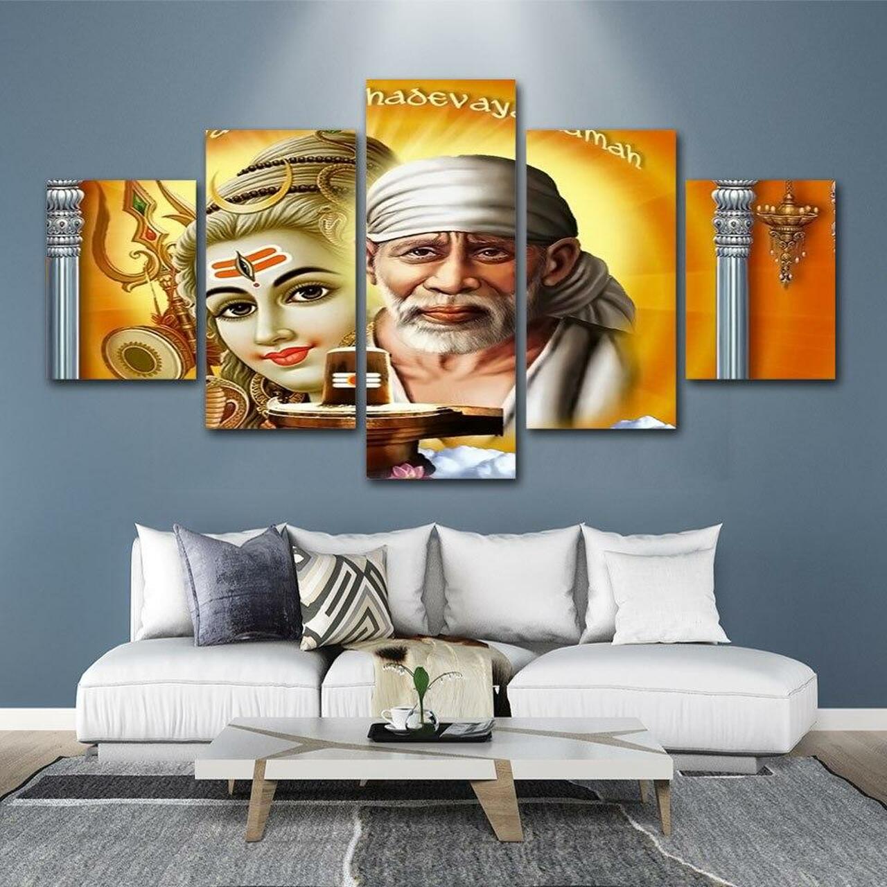Om Shiva Sai Baba Canvas Wall Art