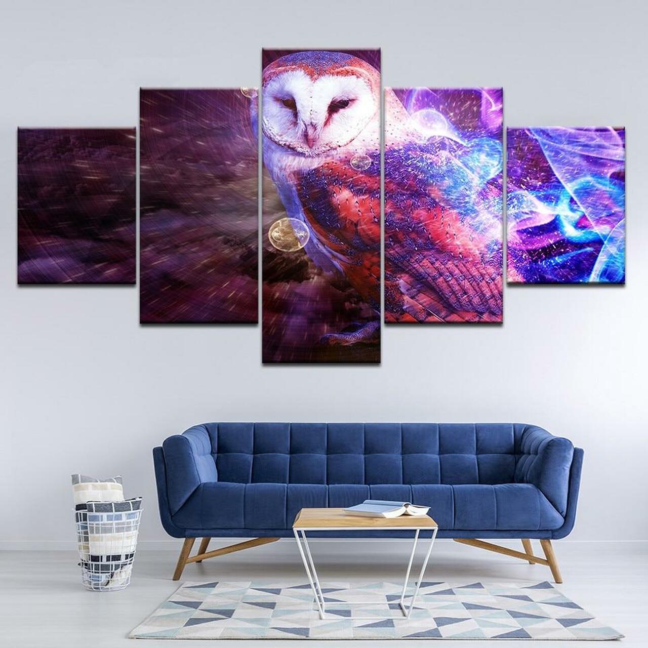 Owl Psychedelic Canvas Wall Art