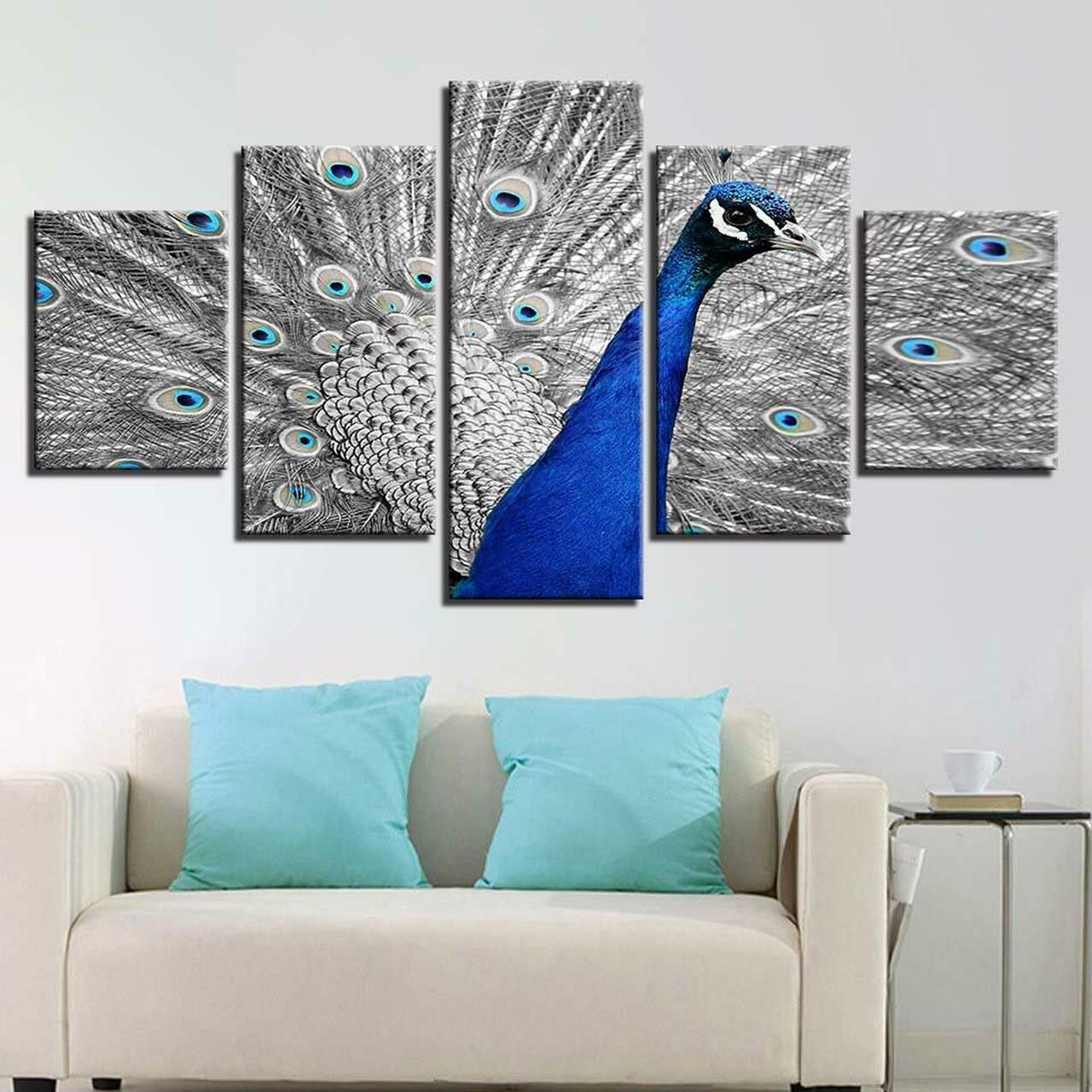 Peacock And Its Colors Canvas Wall Art