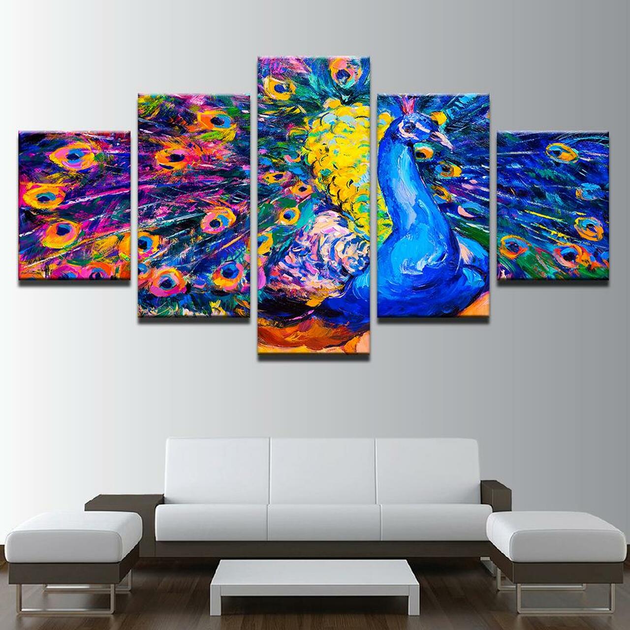 Peacock Colors Canvas Wall Art