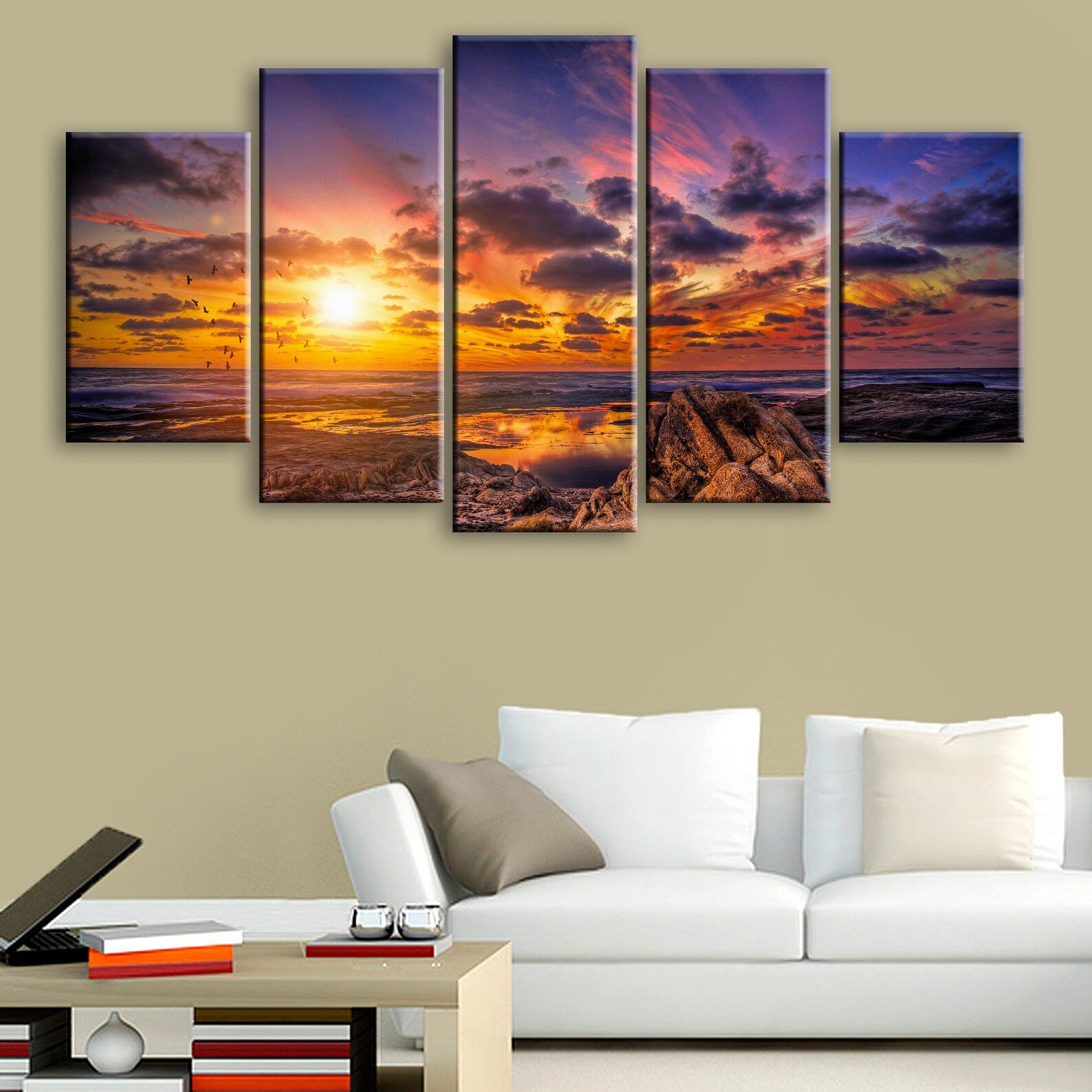 Perfect Beach Sunset Canvas Wall Art