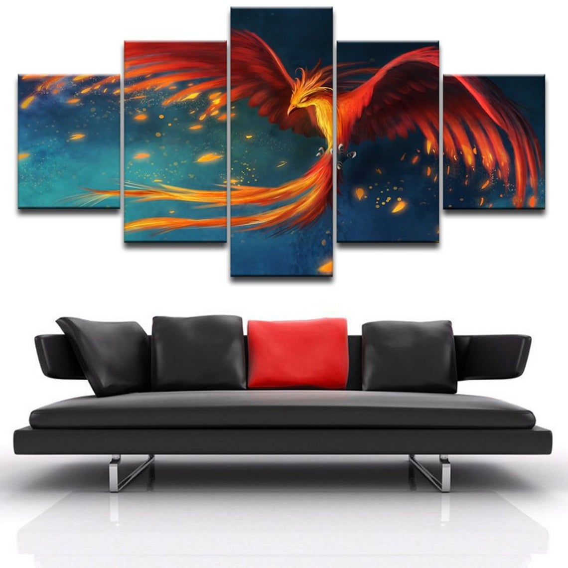 Phoenix Mystical Bird Fire Canvas Wall Art