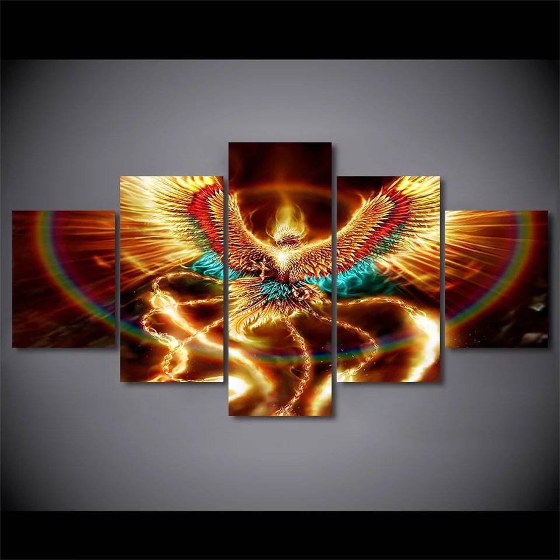 Phoenix Mystical Bird Canvas Wall Art
