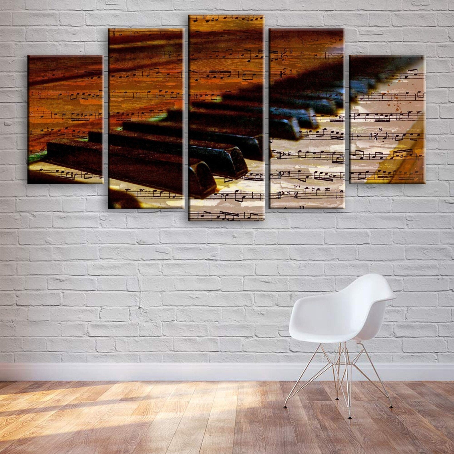 Piano Musical Notes Canvas Wall Art