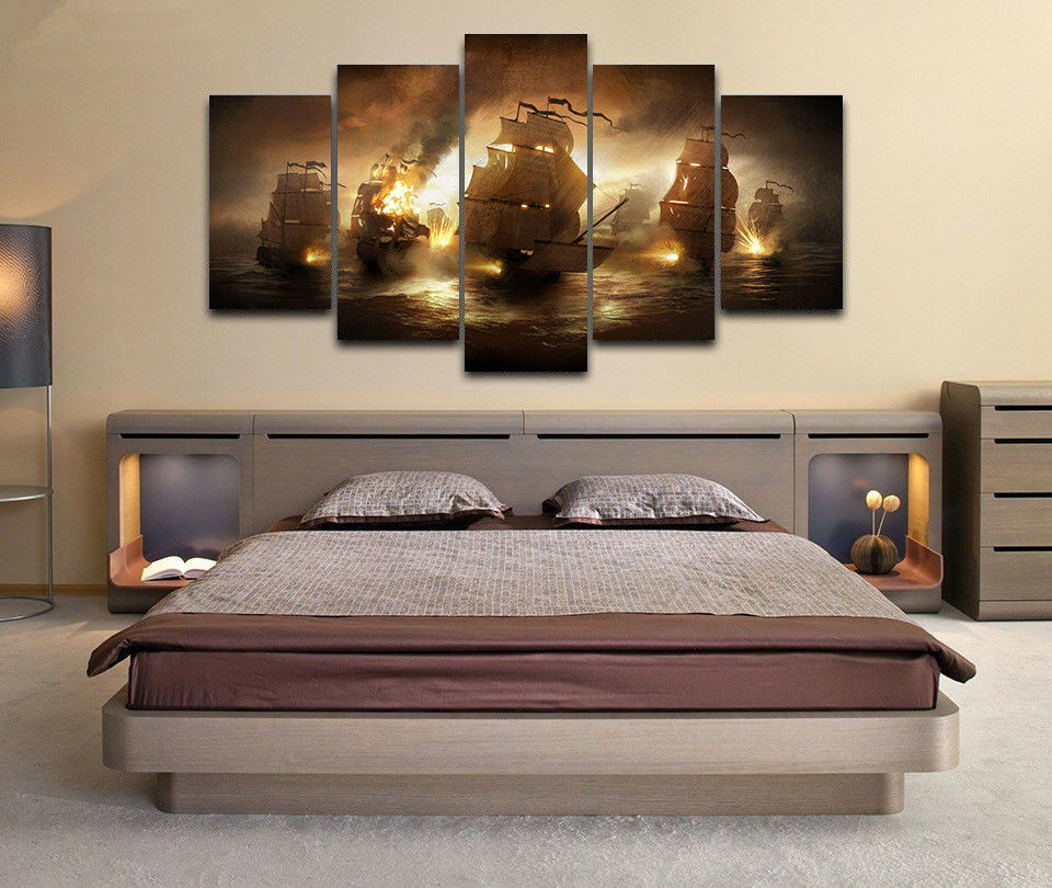 Pirates Of The Caribbean Ships Canvas Wall Art