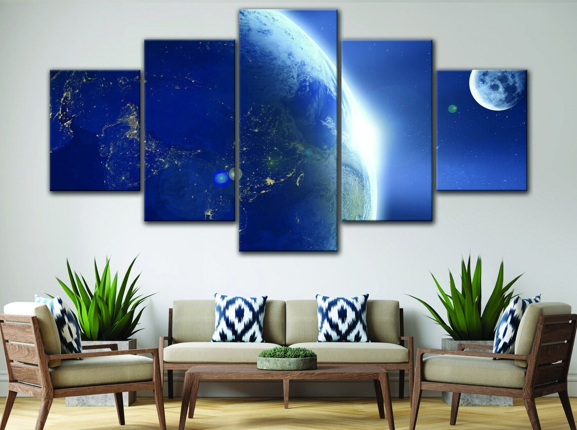 Planet Earth Universe Canvas Wall Art