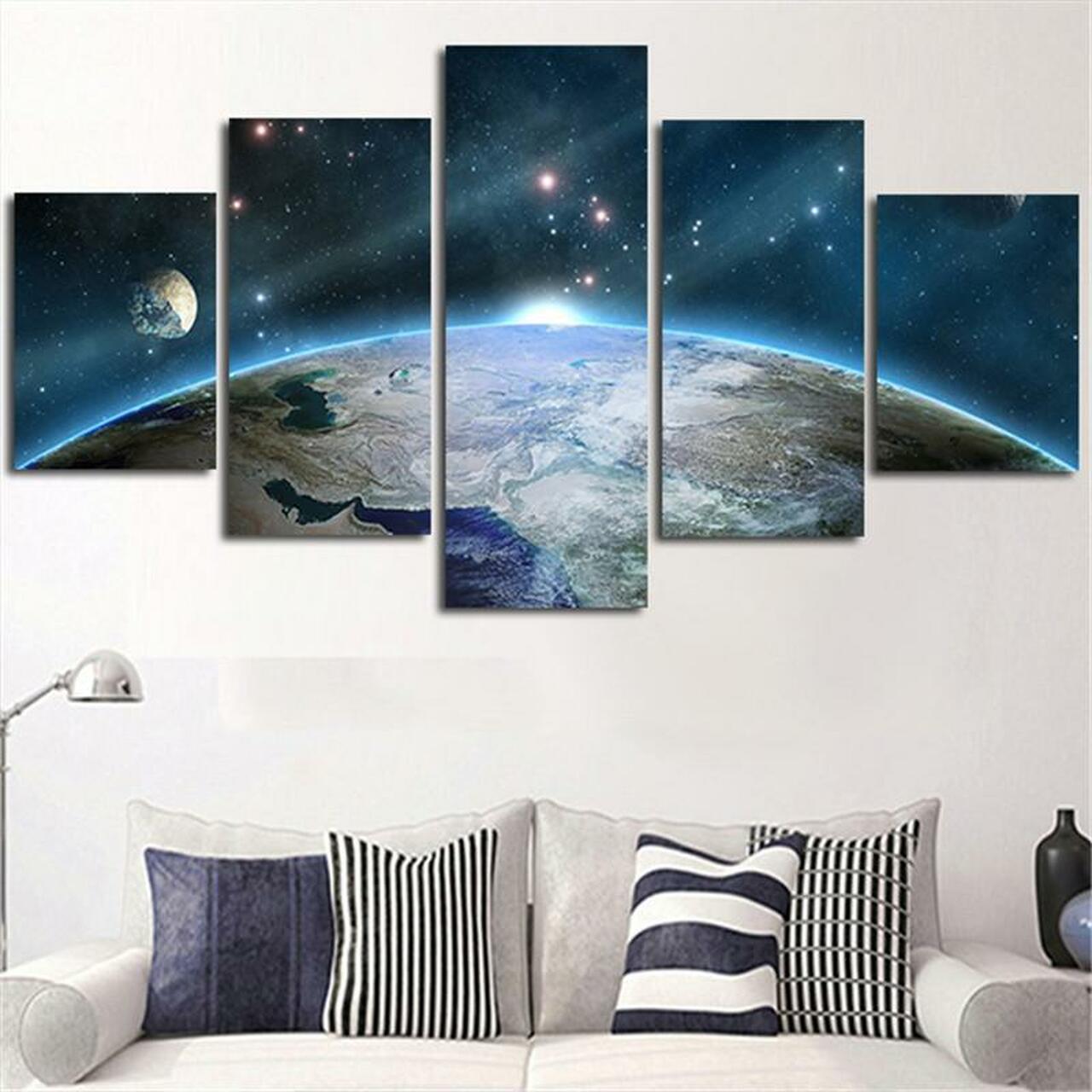 Planets Around Earth Canvas Wall Art