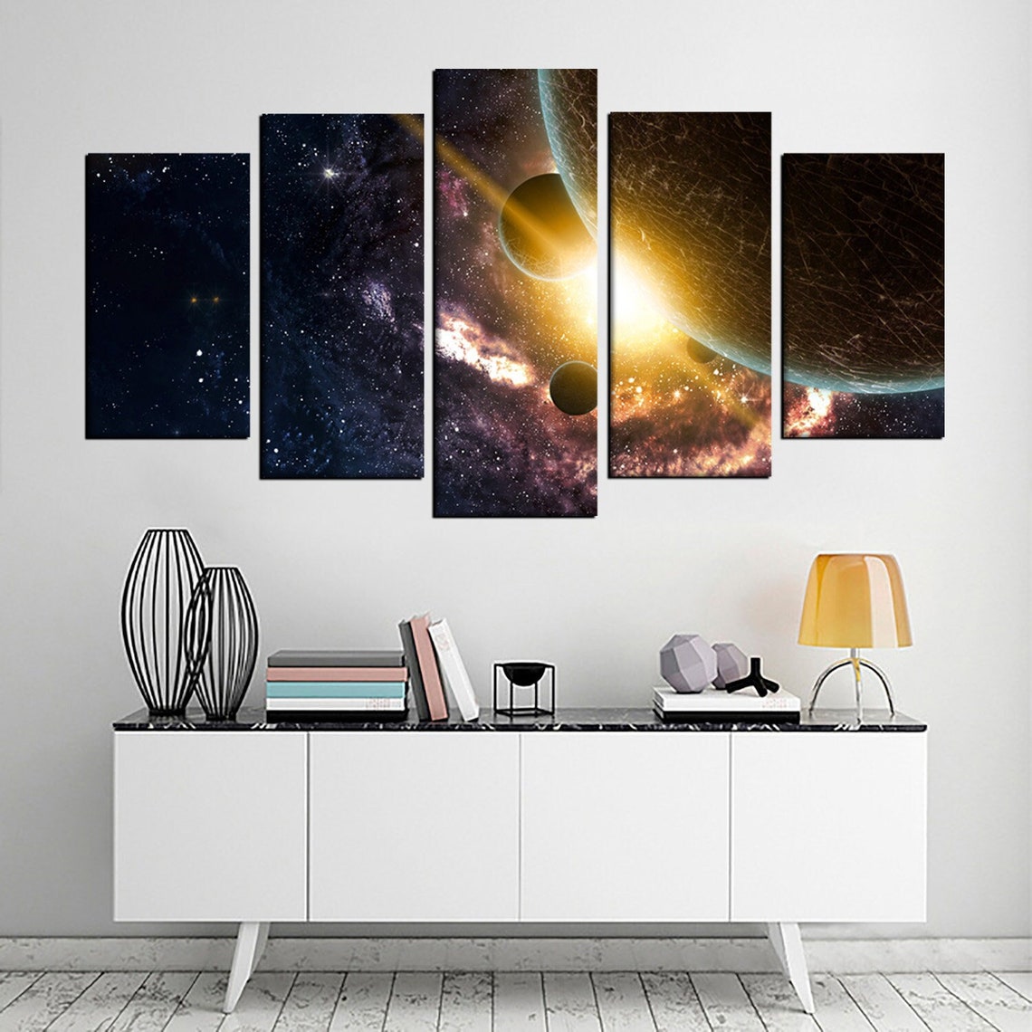 Planets Space Solar Galaxy Canvas Wall Art