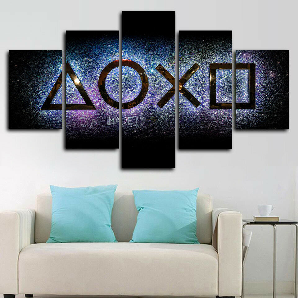 Playstation Console Gaming Arena Canvas Wall Art