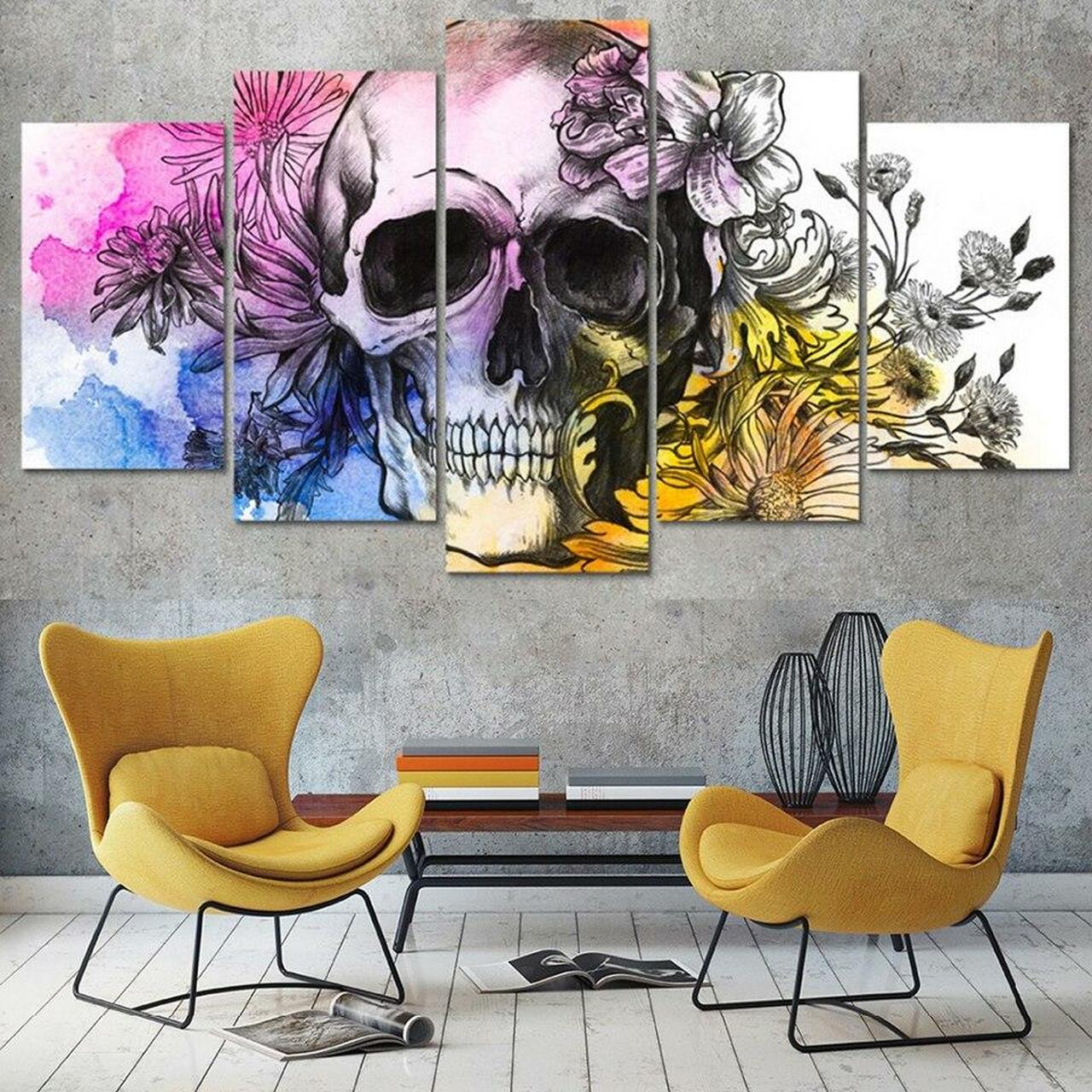 Pretty Skull Art Canvas Wall Art