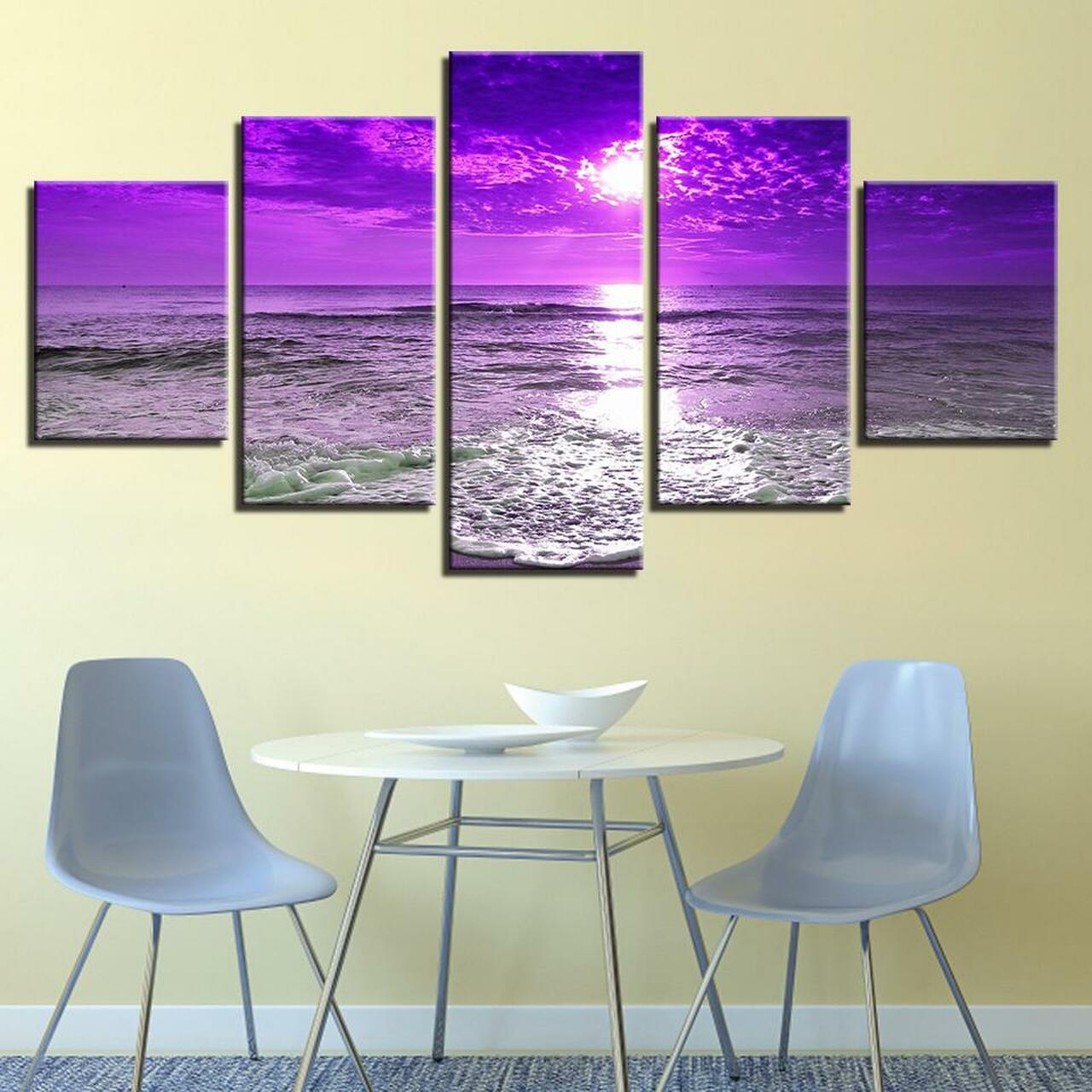 Purple Sunset Canvas Wall Art