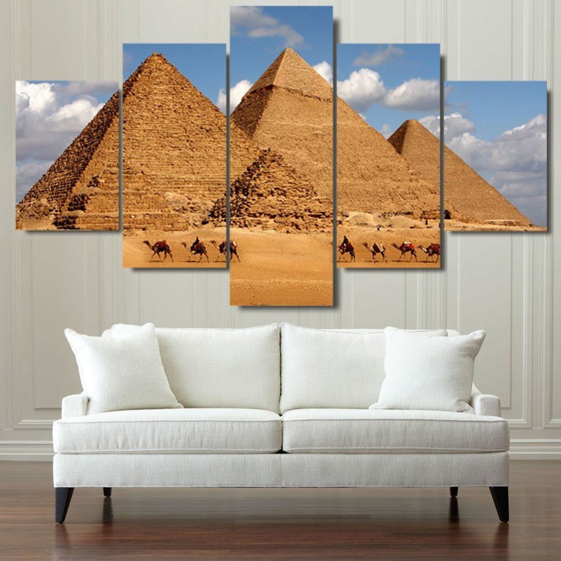 Pyramid Egypt Desert Wall Art Canvas Decor Printing - Pencil Canvas