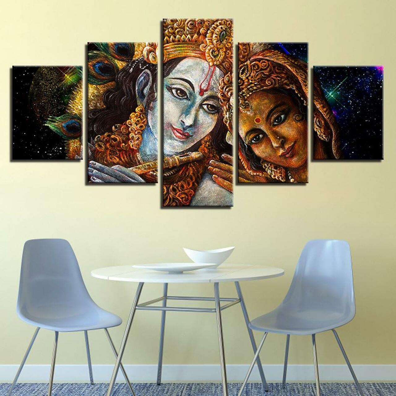 Radhe Krishna The Divine Couple Canvas Wall Art