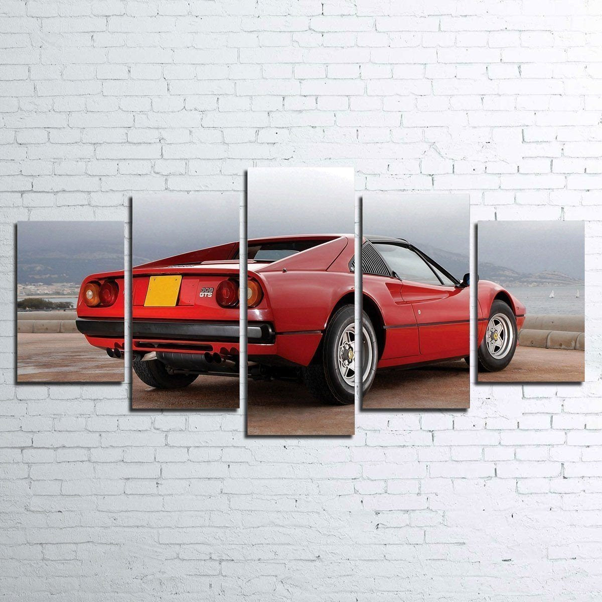 Red 77 Ferrari Car Canvas Wall Art