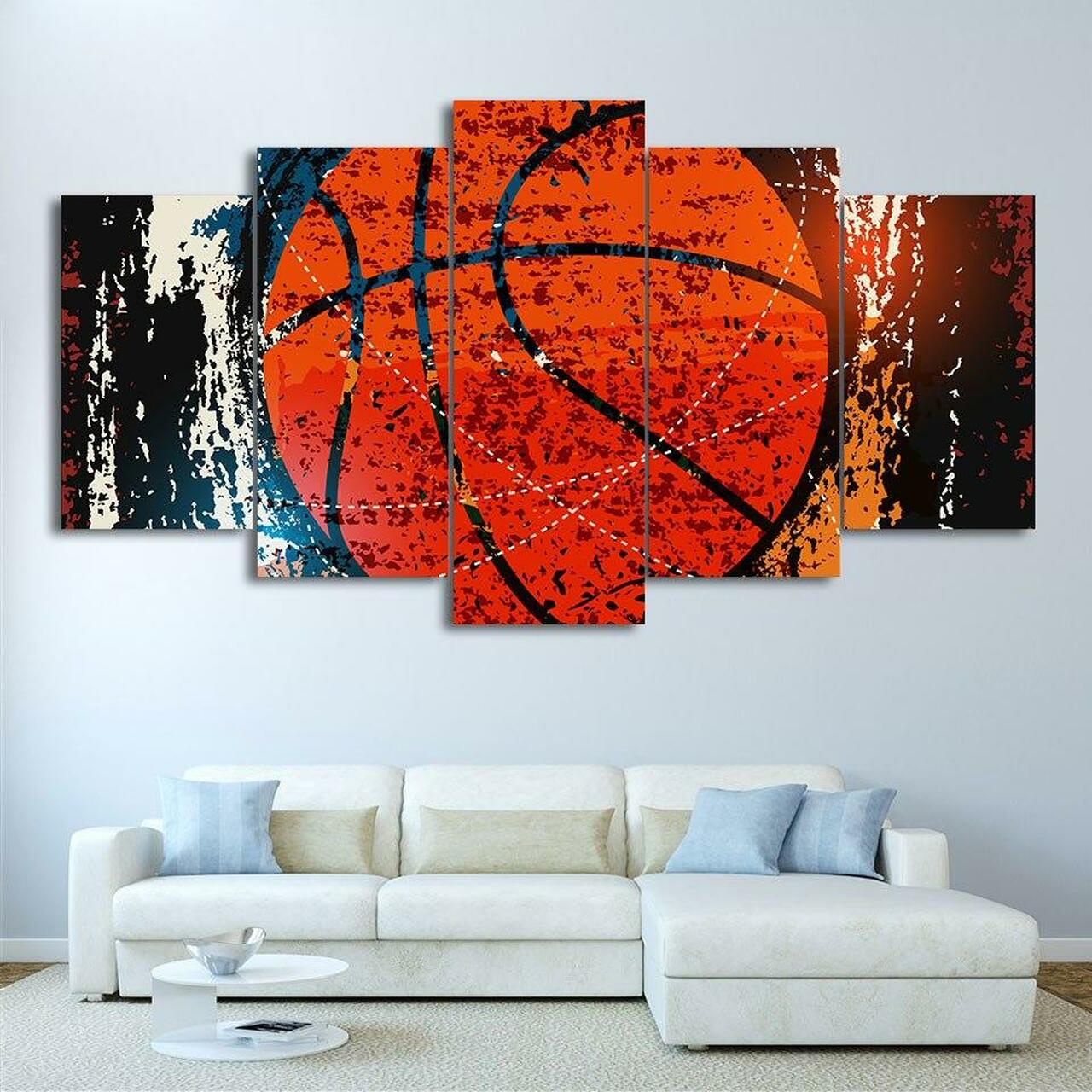 Red Basketball Canvas Wall Art