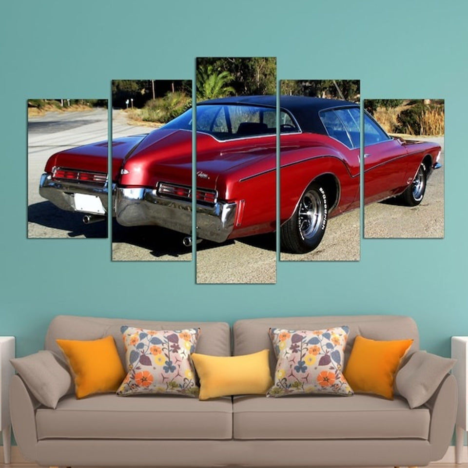 Red Buick Riviera 1971 Car Canvas Wall Art