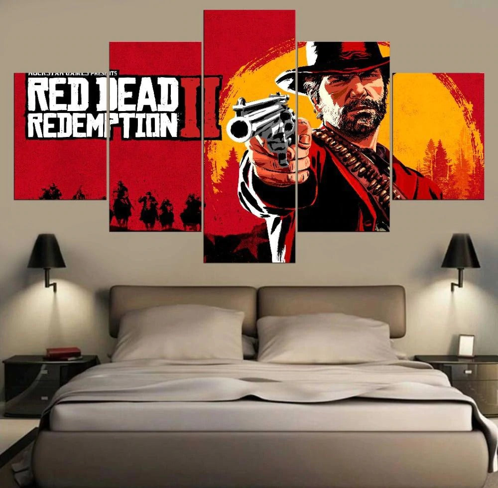 Red Redemption Western Canvas Wall Art Red Redemption Western Canvas Wall Art