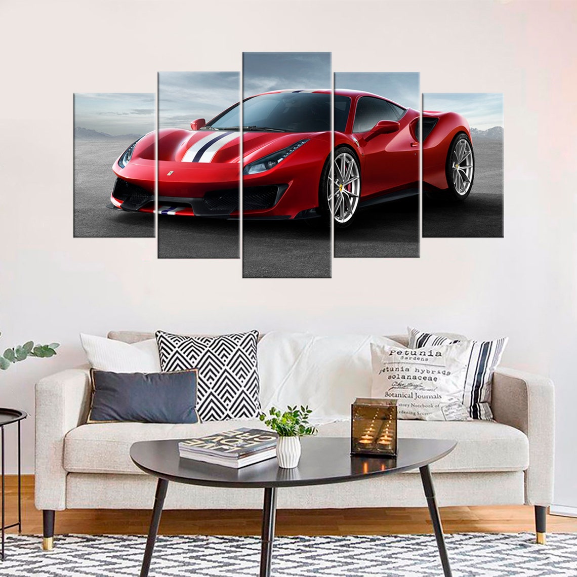 Red Sports Car Canvas Wall Art