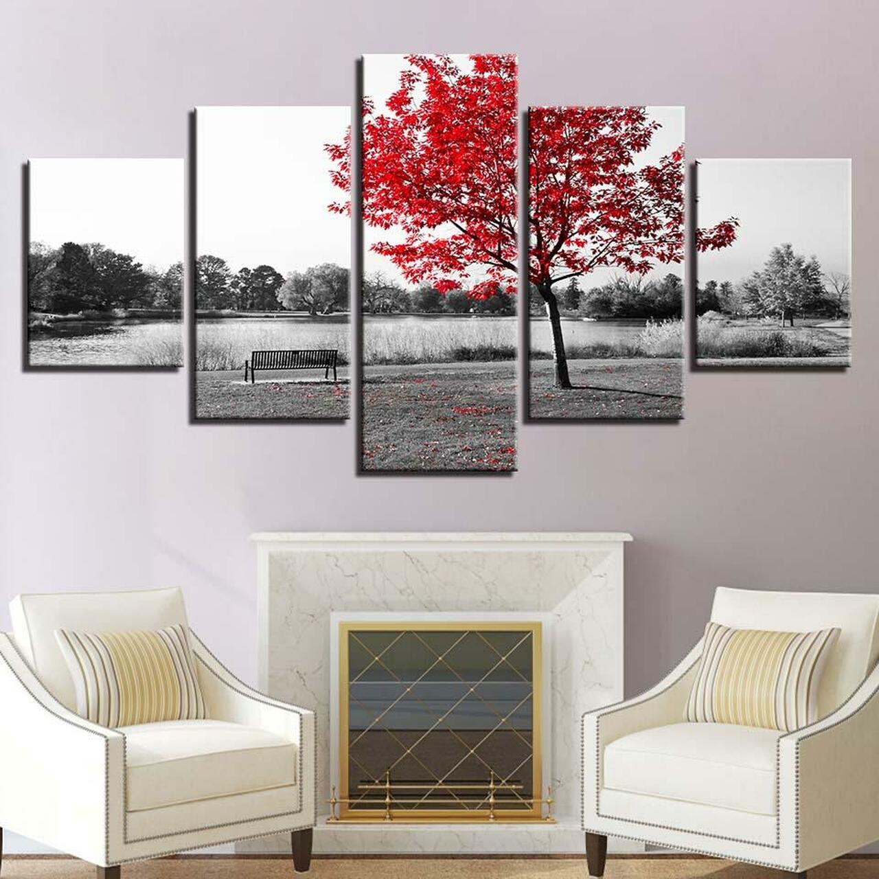 Red Tree Canvas Wall Art