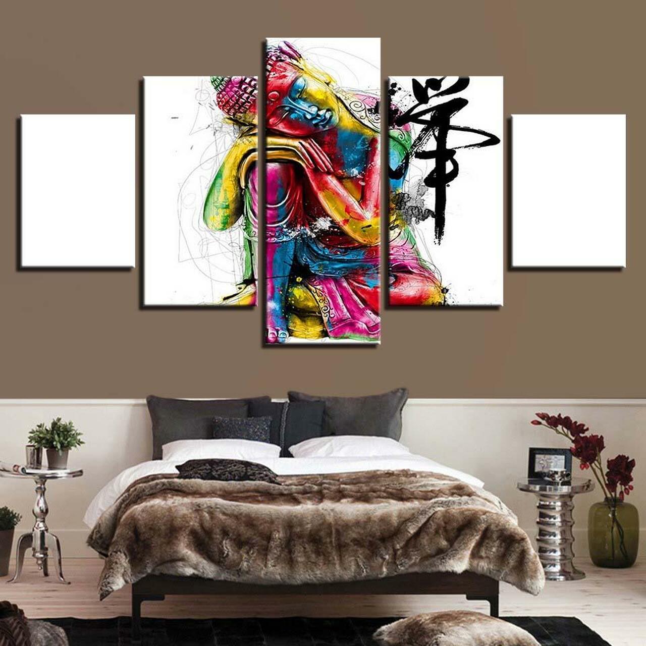 Resting Buddha Festive Canvas Wall Art