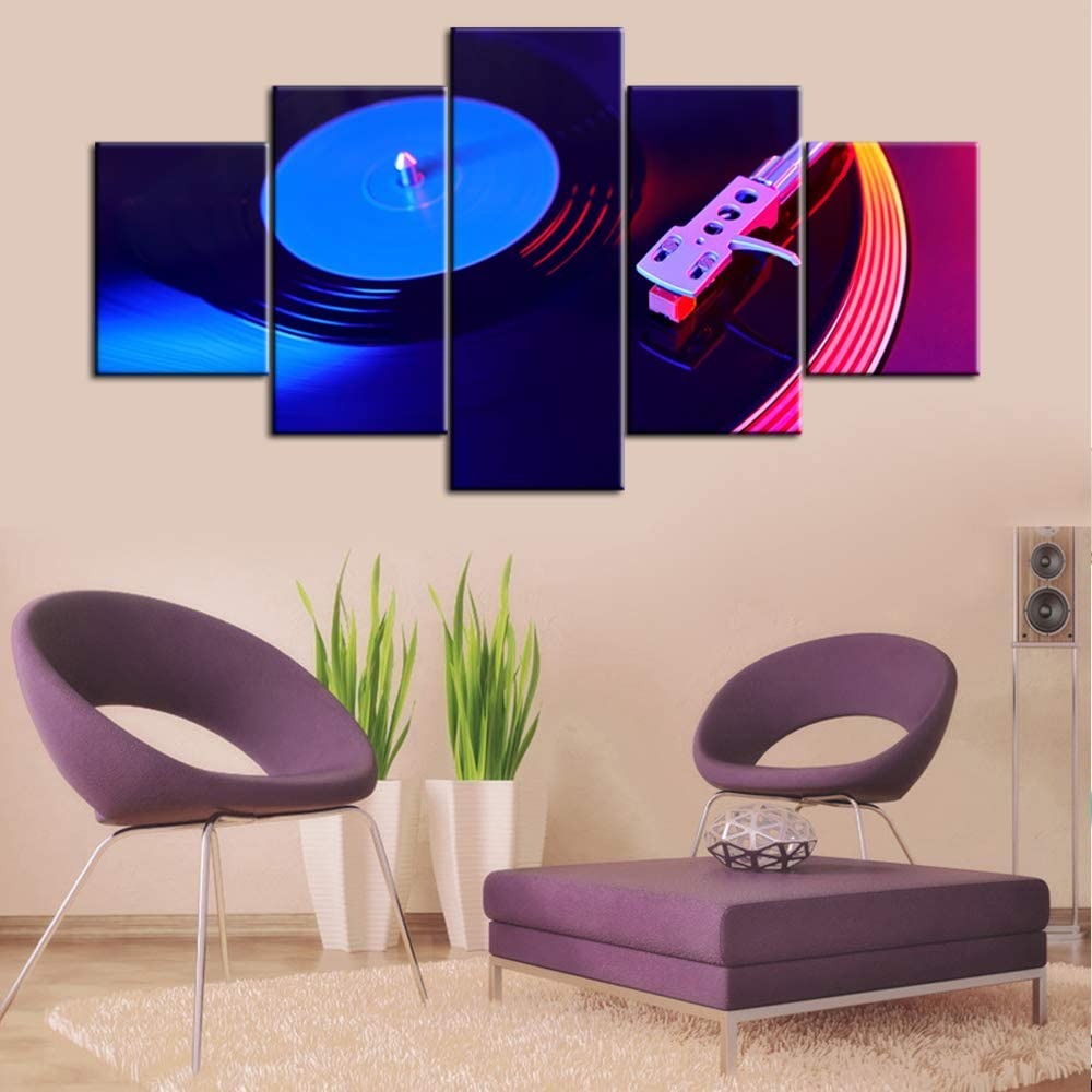 Retro Vintage Record Player Canvas Wall Art