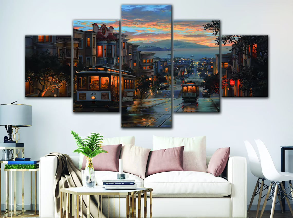 San Francisco Cable Cars Canvas Wall Art