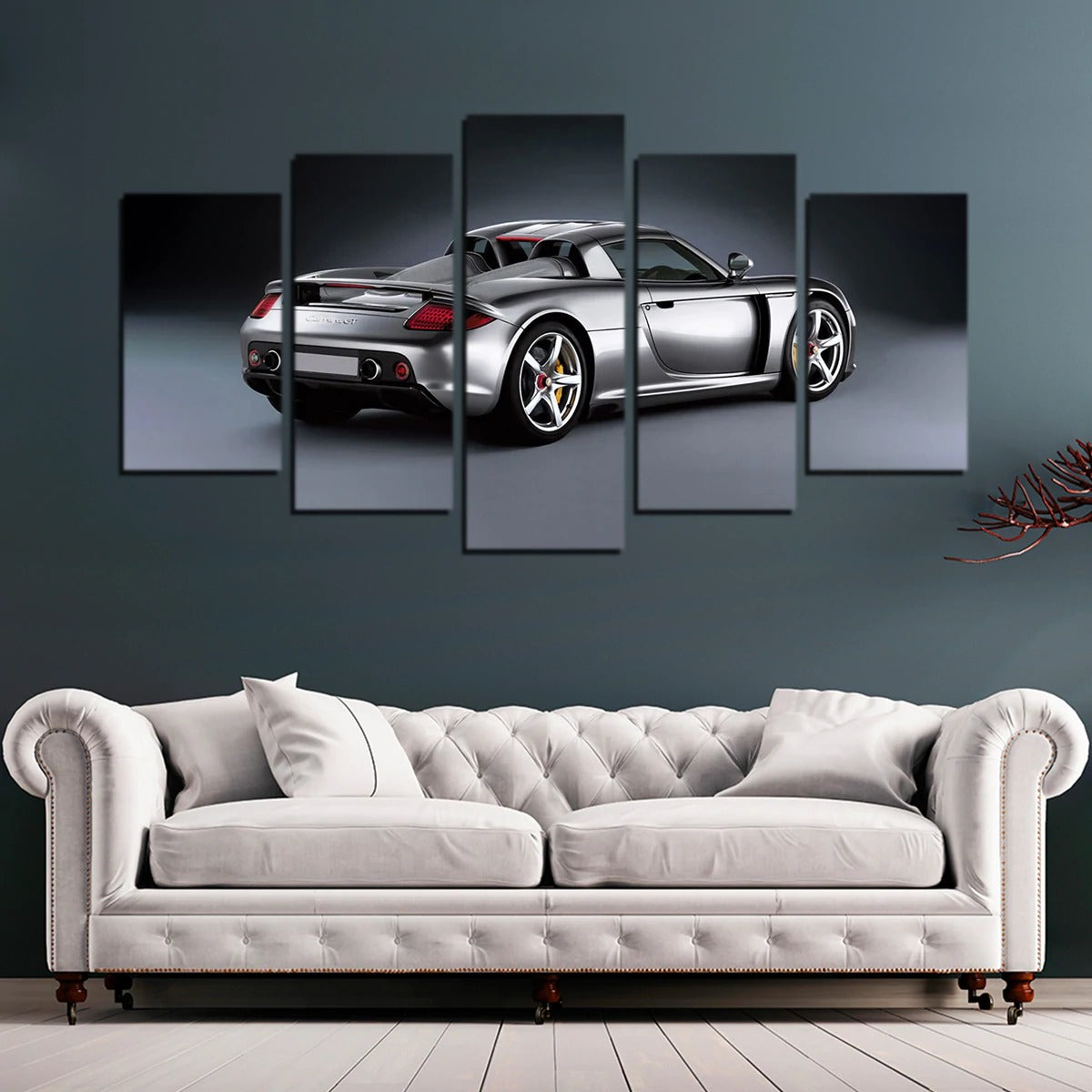 Silver Porsche Carrera Gt Car Canvas Wall Art
