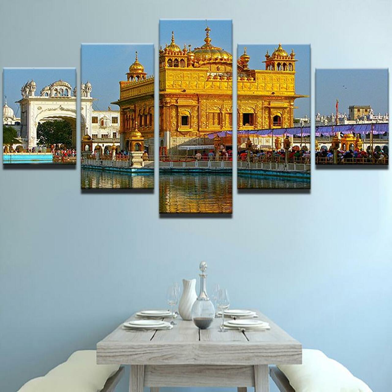 Simply Golden Temple Canvas Wall Art