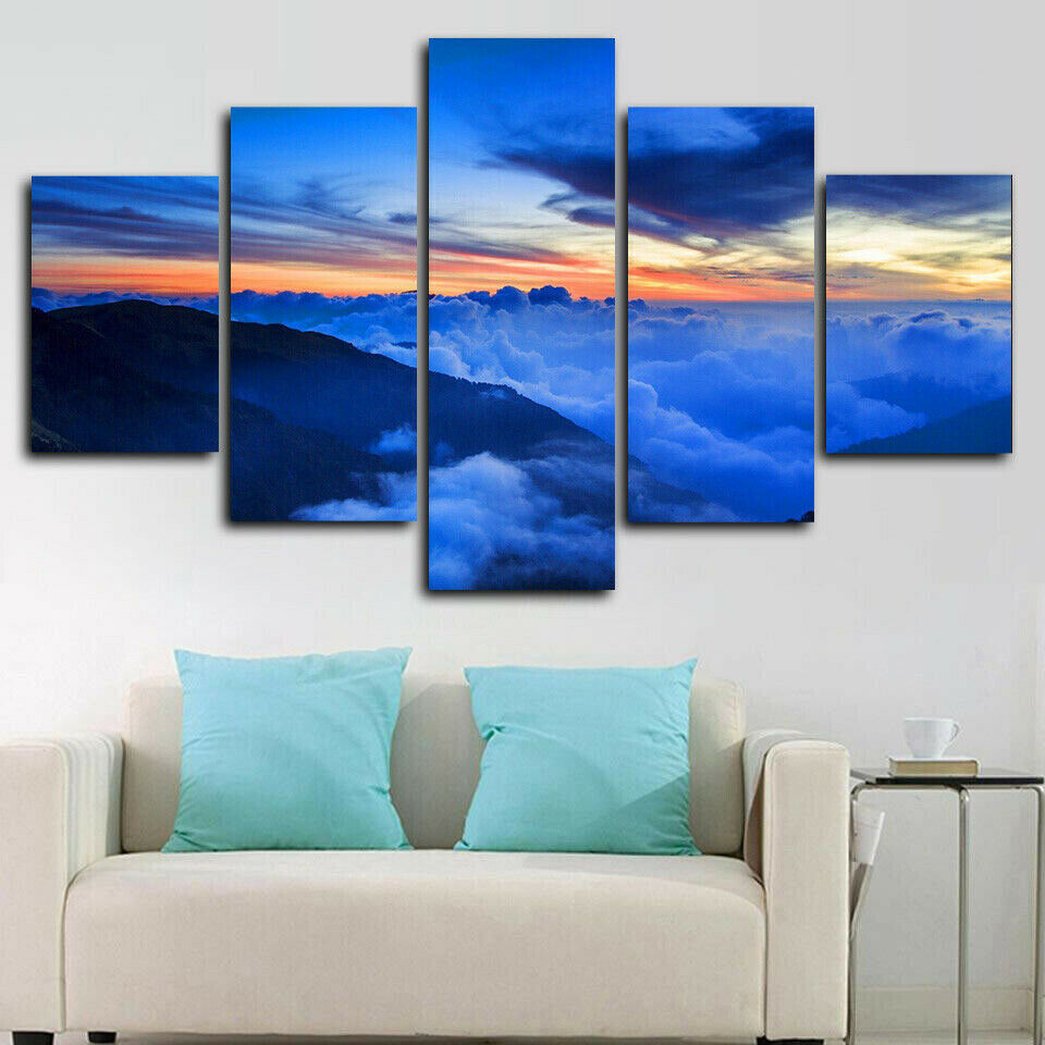 Sky Sunrise Earth With Cloud Canvas Wall Art