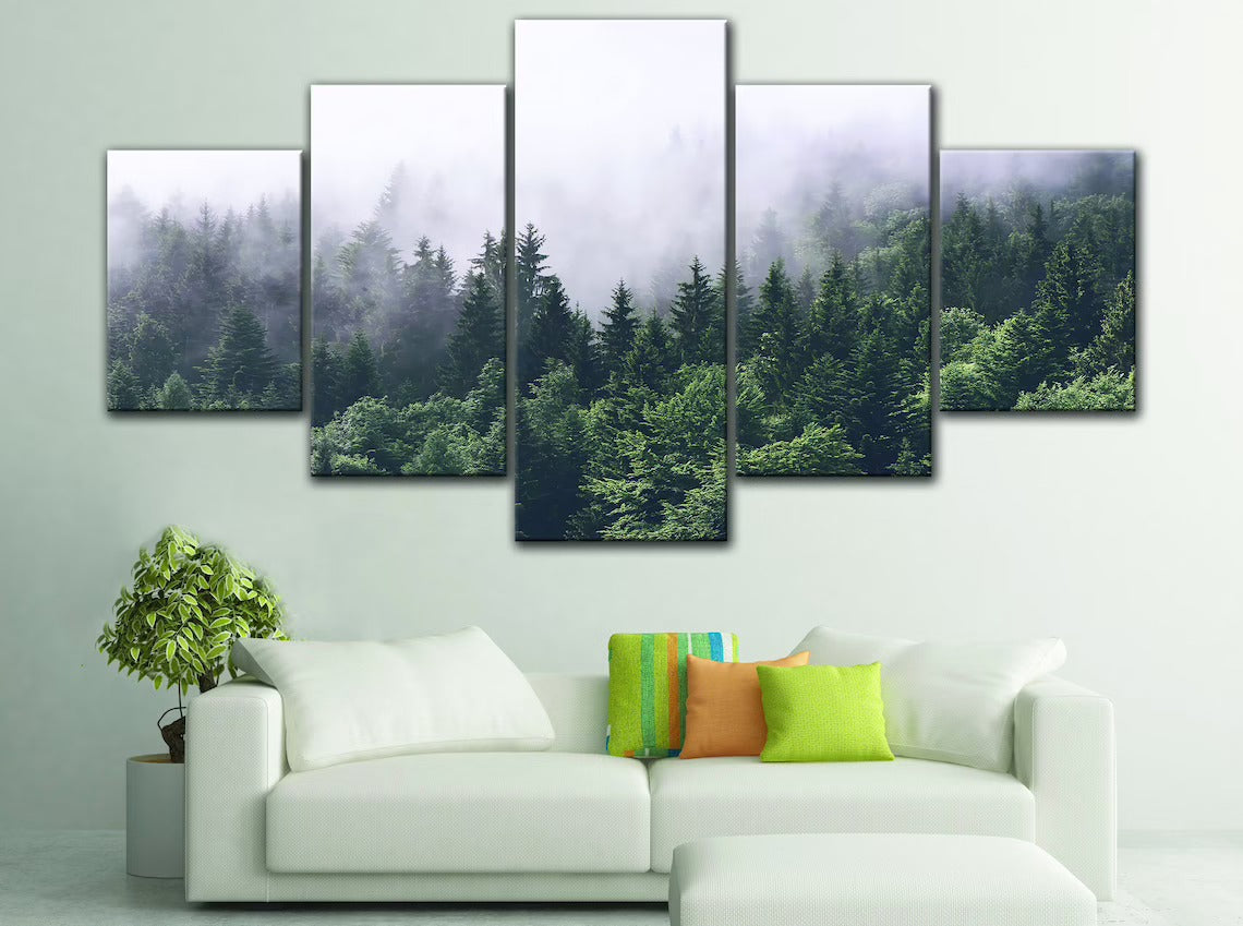 Smoky Forest Mist Canvas Wall Art