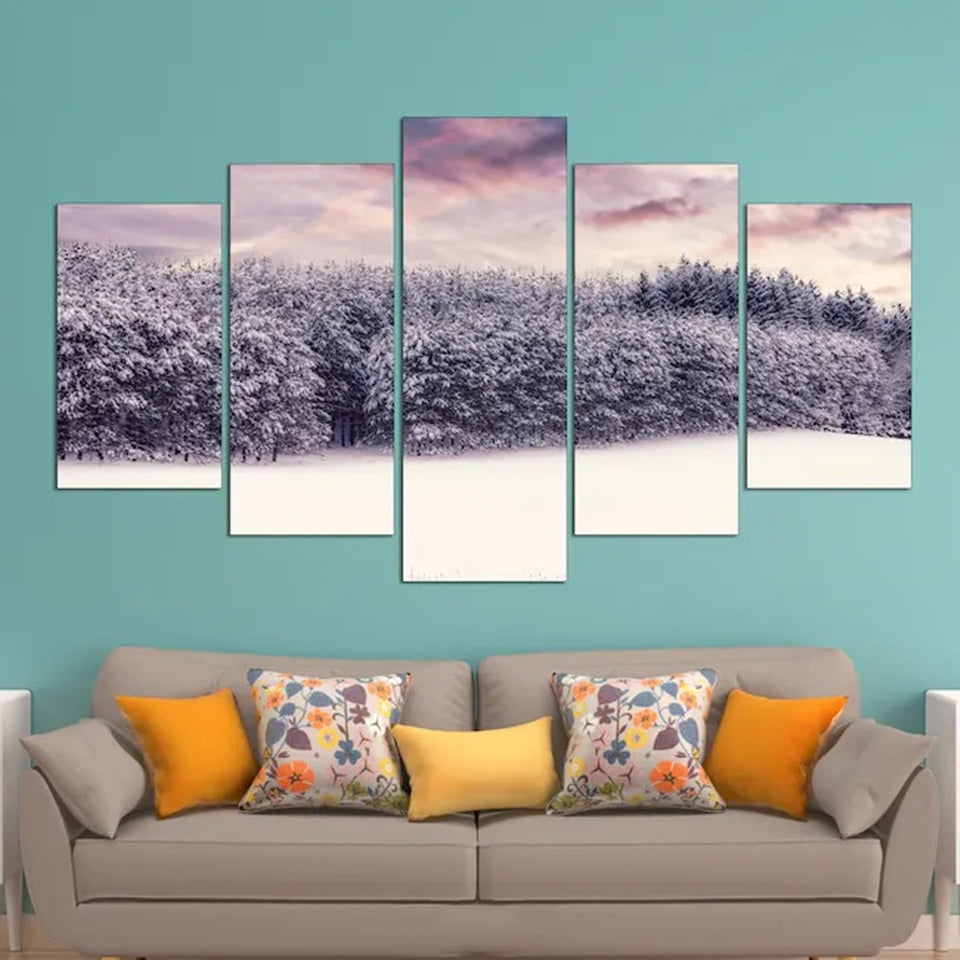 Snow Winter Forest Canvas Wall Art