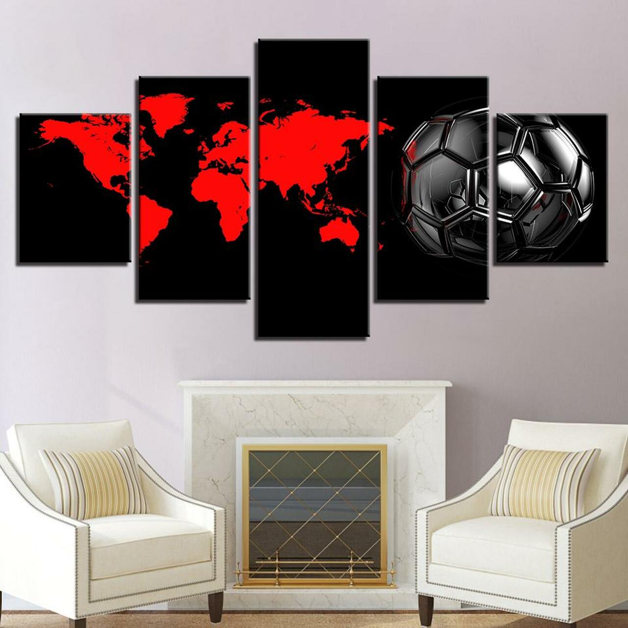 Soccer World Map Canvas Wall Art